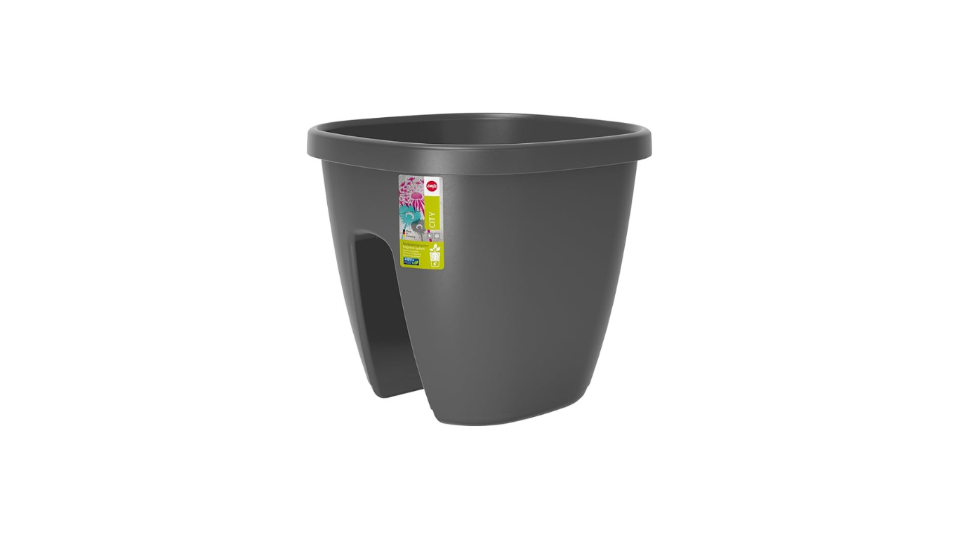 Emsa Railing Pot for the Balcony – self-watering system – Granite-515016